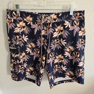 Maui Rippers womens size 8 Blue tropical print beach vacation see notes
